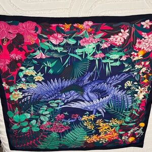 Hermes Scarf Flamingo Party Marine Animal Floral Auth Carre 90